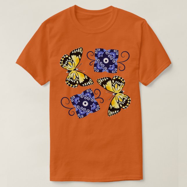 T-shirt Papillon et bleu (Design devant)