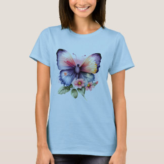 T-shirt Papillon et fleurs