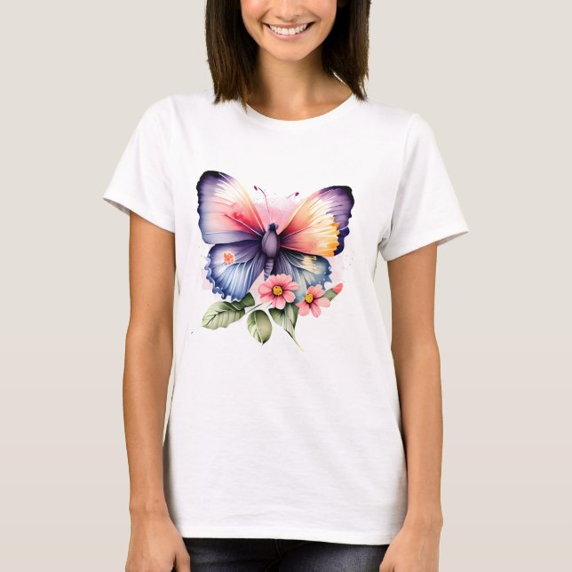 T-shirt Papillon et Fleurs (Devant)