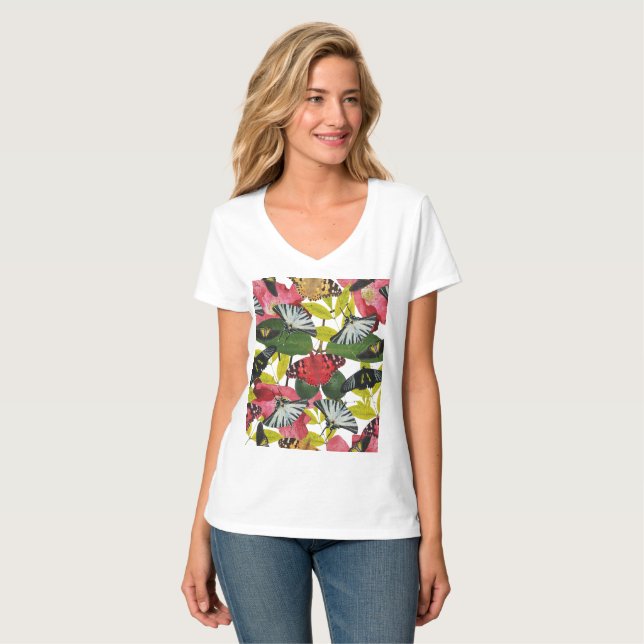 T-shirt Papillon et pavot (Devant entier)