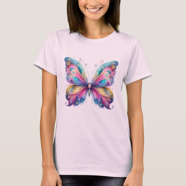 T-shirt papillon éthérée vibrant (Devant)