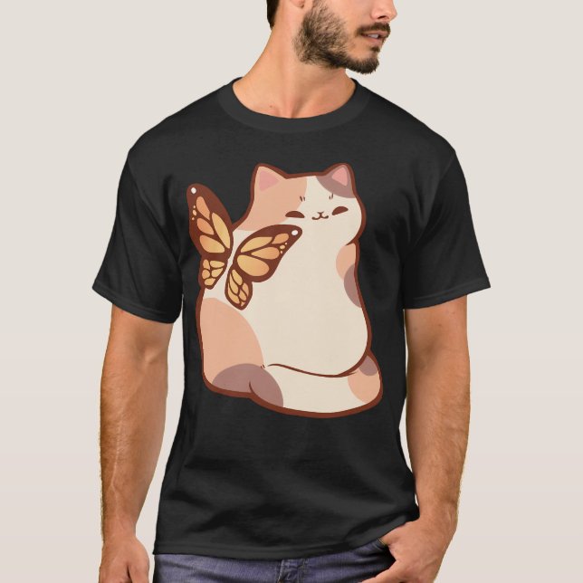 T-shirt Papillon Fairy Calico Cat (Devant)