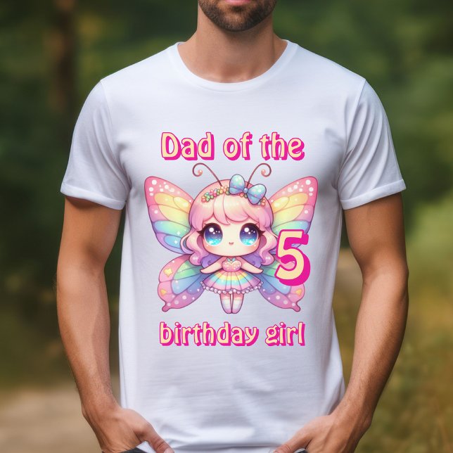 T-shirt Papillon fée arc-en-ciel Papa de la fille d'annive (Créateur téléchargé)
