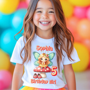 T-shirt Papillon fée champignon coloré anniversaire 