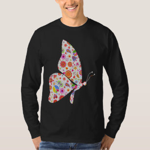 T-shirt Papillon Fille qui aime papillons mignonne Fleur B