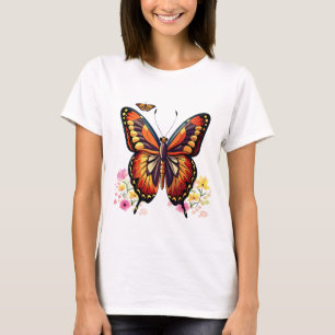 T-shirt Papillon, fleurs