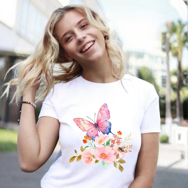 T-shirt Papillon & Fleurs de la Nature (Créateur téléchargé)