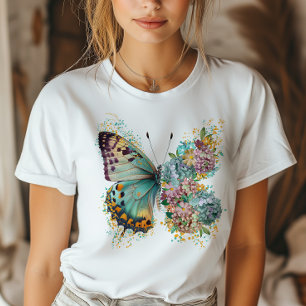 T-shirt Papillon floral coloré