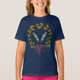 T-shirt Papillon fritillaire Diana à ailes bleues et Cynth