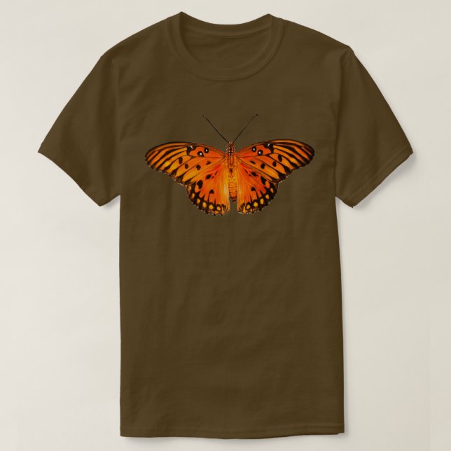 T-shirt Papillon fritillaire du Golfe sur arrière - plan o (Design devant)