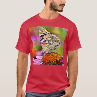 T-shirt Papillon Fritillaire sur Fleur en fleurs