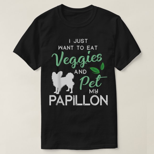 T-shirt Papillon Funny Vegan Amoureux des chiens propriéta (Design devant)