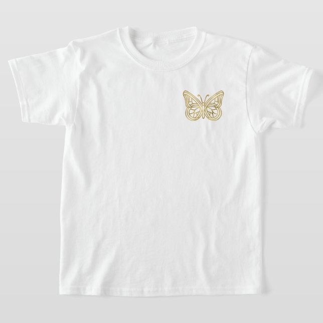T-shirt Papillon géométrique en or imprimé (Poser)