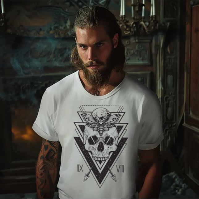 T-shirt Papillon gothique et crâne (Créateur téléchargé)