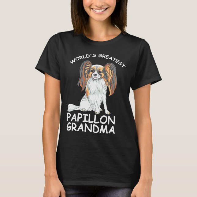 T-shirt Papillon Grand-mère Papillon Chien (Devant)