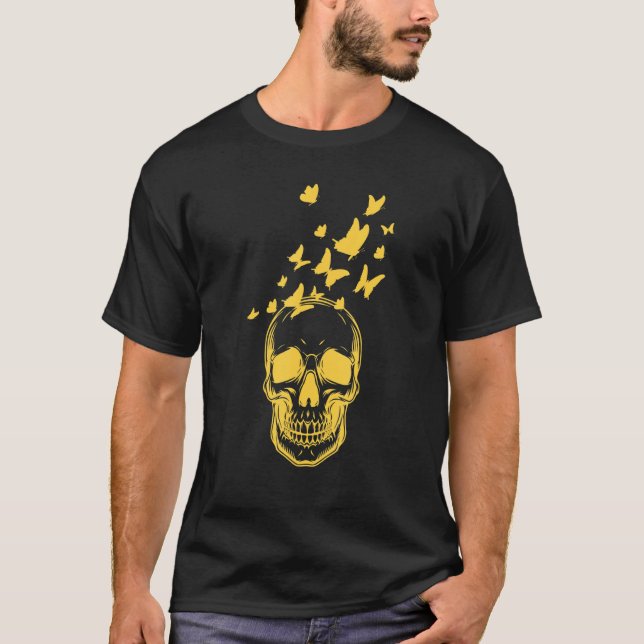 T-shirt Papillon Grunge Fairycore Skeleton esthétique Skul (Devant)