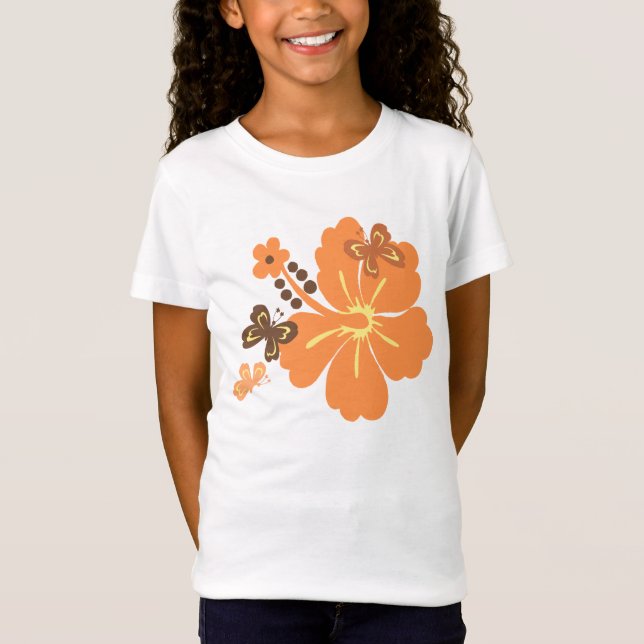 T-Shirt Papillon Honolua et Hibiscus hawaïen (Devant)