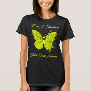 T-shirt Papillon I’m A Survivder Bladder Cancer Sensibilis