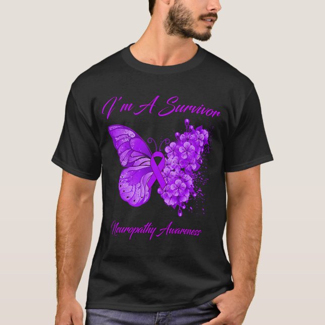T-shirt Papillon Iu2019m A Sensibilisation à la neuropathi (Devant)