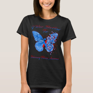 T-shirt Papillon Je Porte Bleu Et Rouge Pour Les Fibros Pu