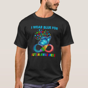 T-shirt Papillon Je Porte Bleu Pour La Sensibilisation sur