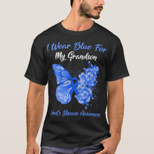 T-shirt Papillon Je Porte Bleu Pour Le Dis De Mon Petit-Fi