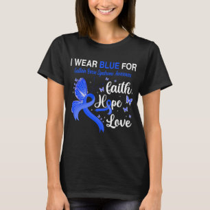 T-shirt Papillon Je Porte Bleu Pour SYNDROME DE BARRE GUIL