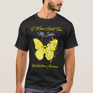 T-shirt Papillon Je Porte De L'Or Pour Ma Soeur Retinoblas