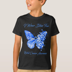 T-shirt Papillon je porte du bleu pour la sensibilisation