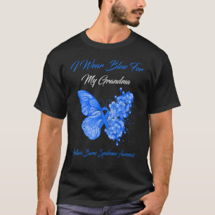 T-shirt Papillon Je Porte Du Bleu Pour Ma Grand-Mère Guill
