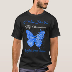 T-shirt Papillon Je Porte Du Bleu Pour Ma Grand-Mère Hunti