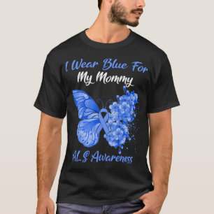 T-shirt Papillon Je Porte Du Bleu Pour Ma Maman Sensibilis