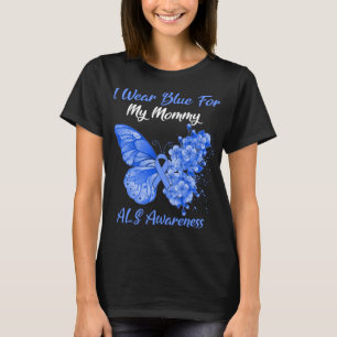 T-shirt Papillon Je Porte Du Bleu Pour Ma Maman Sensibilis