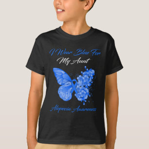 T-shirt Papillon Je Porte Du Bleu Pour Ma Tante Alopecia