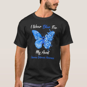 T-shirt Papillon Je Porte Du Bleu Pour Ma Tante Scleros Tu