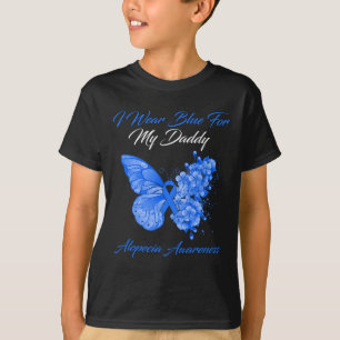 T-shirt Papillon Je Porte Du Bleu Pour Mon Papa Alopecia L