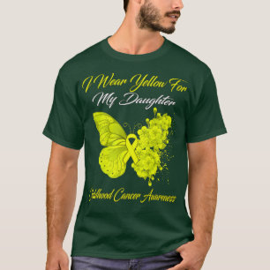 T-shirt Papillon Je Porte Jaune Pour Ma Fille Enfance
