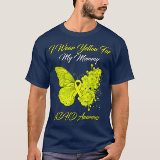 T-shirt Papillon Je Porte Jaune Pour Ma Maman Académiciens