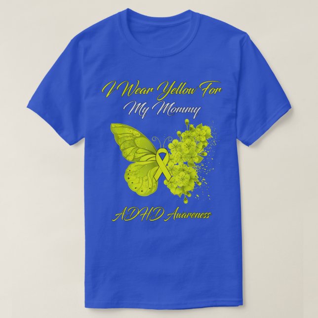 T-shirt Papillon Je Porte Jaune Pour Ma Maman Académiciens (Design devant)