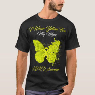 T-shirt Papillon Je Porte Jaune Pour Ma Maman Sensibilisat