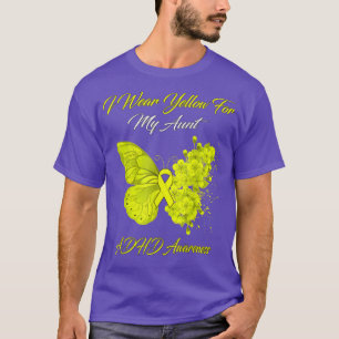T-shirt Papillon Je Porte Jaune Pour Ma Tante Sensibilisat