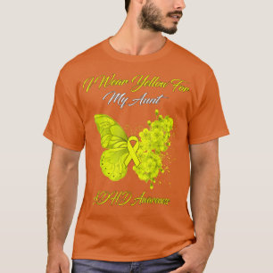 T-shirt Papillon Je Porte Jaune Pour Ma Tante Sensibilisat