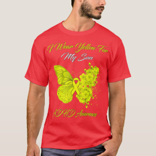 T-shirt Papillon Je Porte Jaune Pour Mon Fils TDAH Sensibi