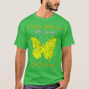T-shirt Papillon Je Porte Jaune Pour Mon Papa ADHD Laurene