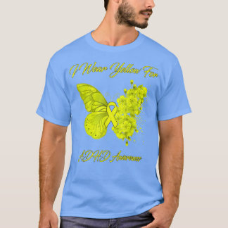 T-shirt Papillon Je Porte Jaune Pour Sensibilisation au TD