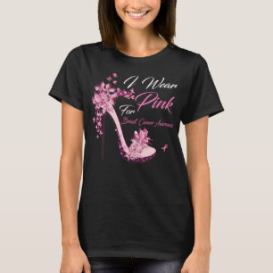 T-shirt Papillon Je Porte Le Rose Pour La Sensibilisation 