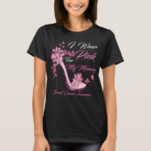 T-shirt Papillon Je Porte Le Rose Pour Ma Maman Cancer Du