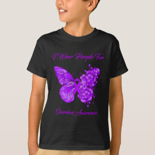 T-shirt Papillon Je Porte Le Violet Pour La Sensibilisatio