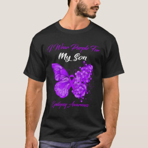 T-shirt Papillon Je Porte Le Violet Pour Mon Fils Epilepsi