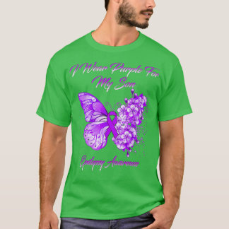 T-shirt Papillon Je Porte Le Violet Pour Mon Fils Epilepsi